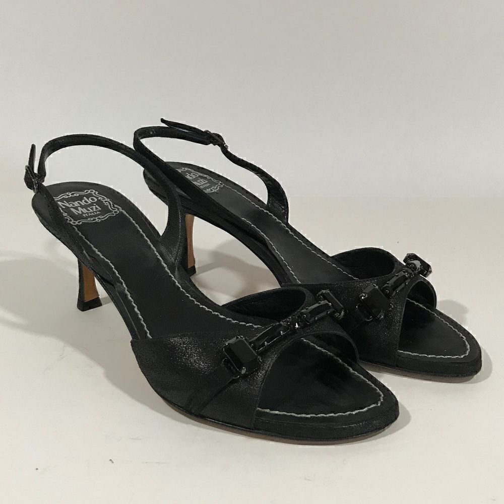 Nando Muzi Embellished Sligback Heeled Sandal